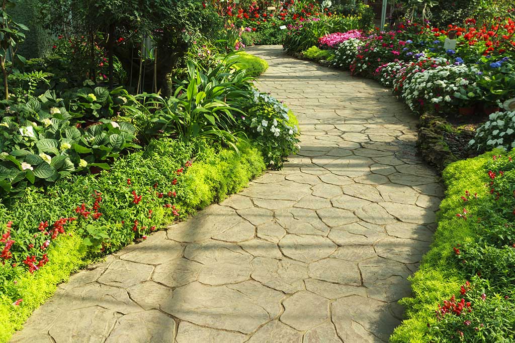 concrete pavers over flagstone